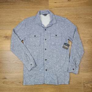 NWT Eddie Bauer Basin Long Sleeve Knit Shirt Heather Indigo Blue Mens S